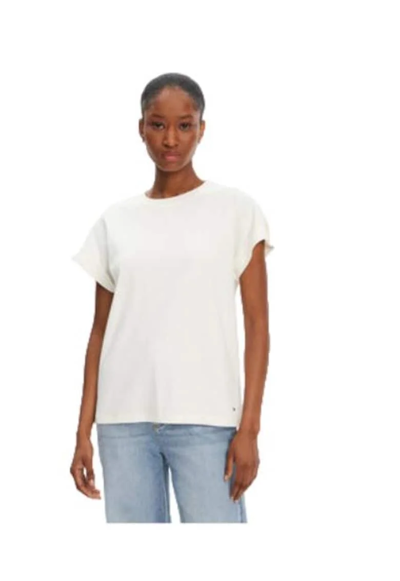 Tricou dama,  bumbac/elastan, alb,