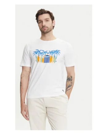 Tricou Barbati,  Alb, 95% bumbac, 5% elastan,