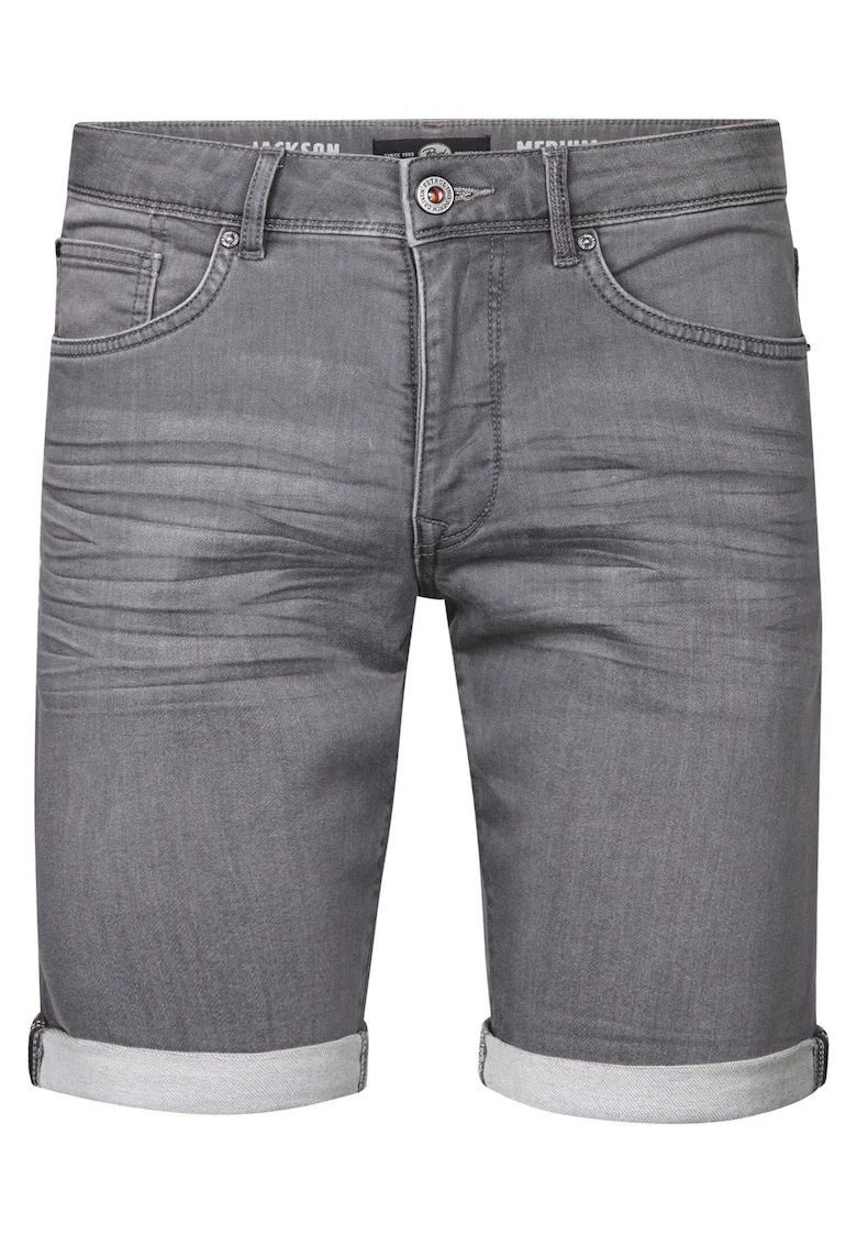 Blugi scurti barbati,  bumbac/elastan/bumbac organic/poliester, gri