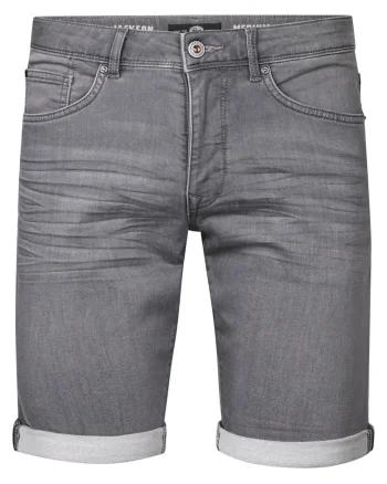 Blugi scurti barbati,  bumbac/elastan/bumbac organic/poliester, gri