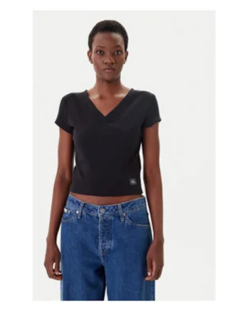 Tricou dama,  negru, bumbac/elastan, Negru