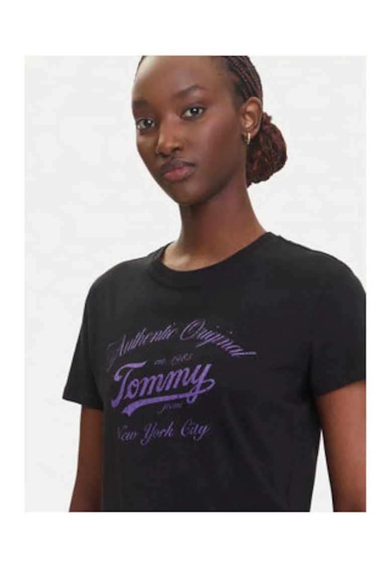 Tricou Dama,  bumbac, negru,