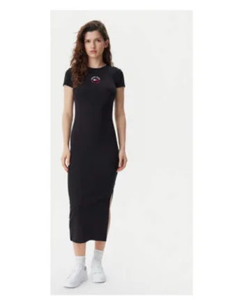 Rochie de zi Dama,  Negru, bumbac, elastan,