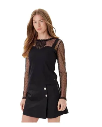 Bluza dama,  poliester/viscoza/elastan, negru,