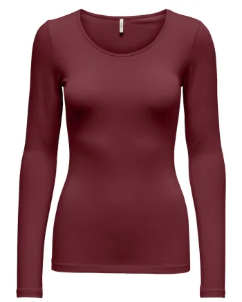 Bluza dama,  bumbac organic/elastan, Visiniu