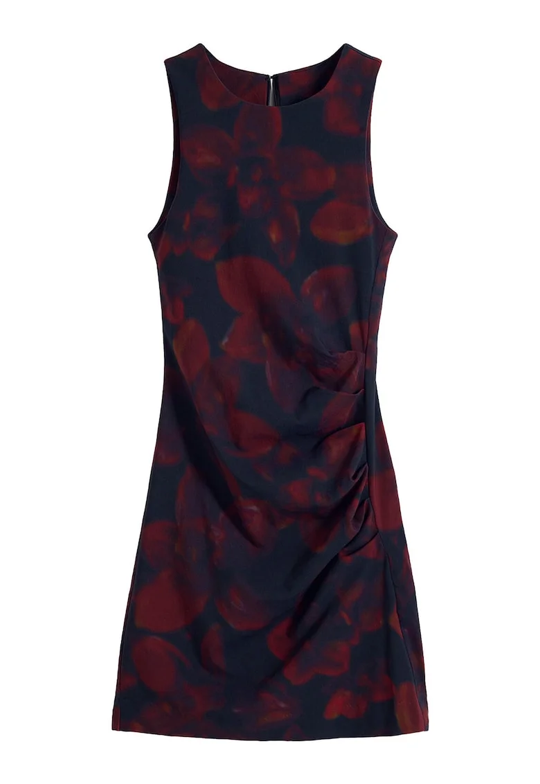 Rochie cocktail Dama,  bordeaux, 75% viscoza, 22% poliamida, 3% elastan