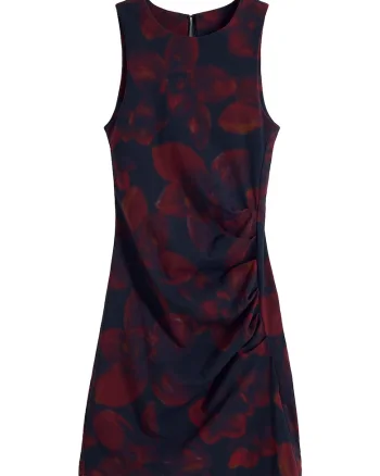 Rochie cocktail Dama,  bordeaux, 75% viscoza, 22% poliamida, 3% elastan