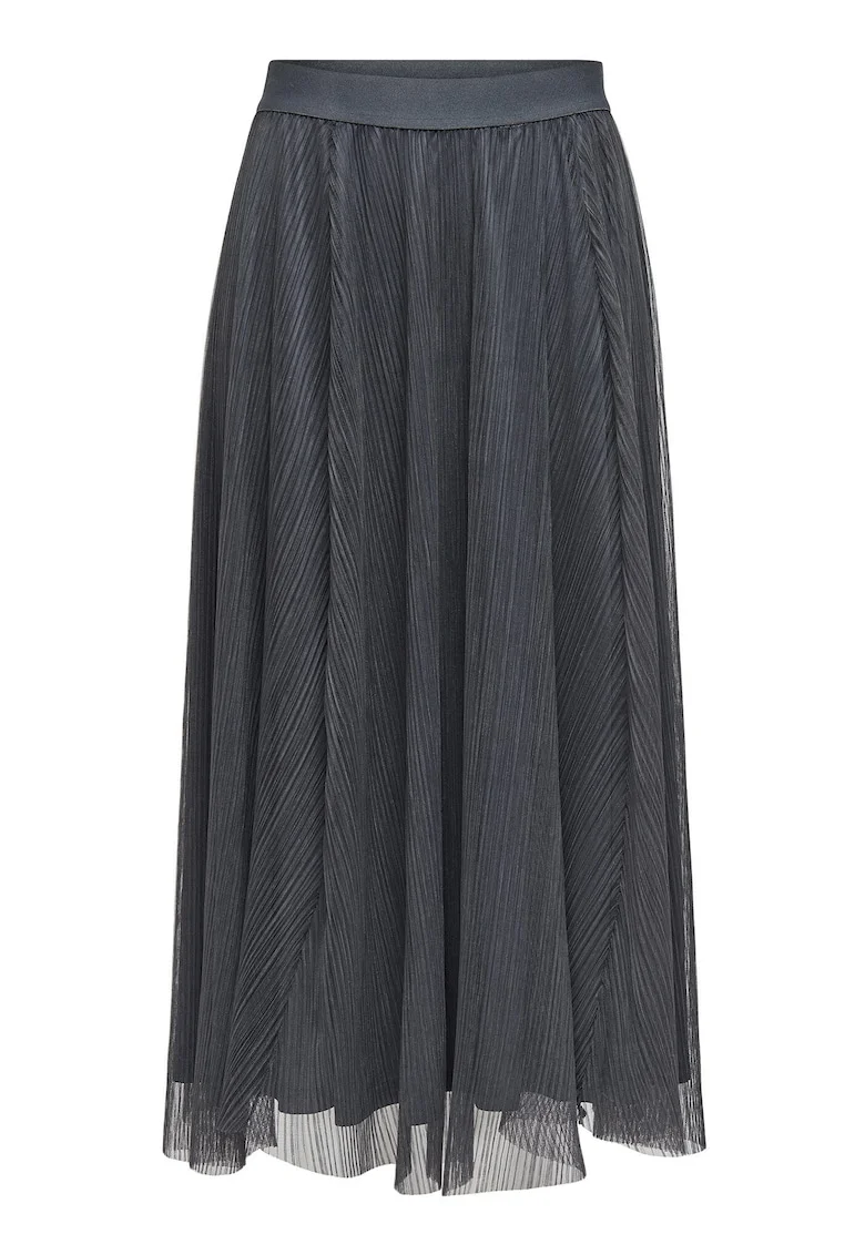 Fusta midi Dama,  Gri, 100% poliester,