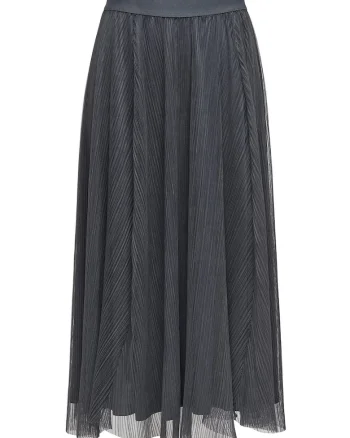 Fusta midi Dama,  Gri, 100% poliester,