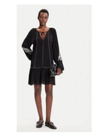 Rochie casual,  neagra, 100% viscoza,