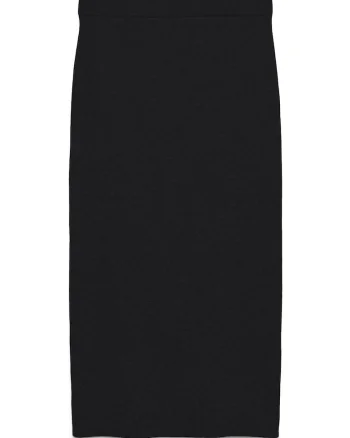 Fusta creion  neagra, 34% poliester reciclat, 28% poliester, 24% nailon, 14% viscoza, Negru