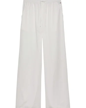 Pantaloni din material textil Dama,  Ecru, 75% bumbac, 25% in,