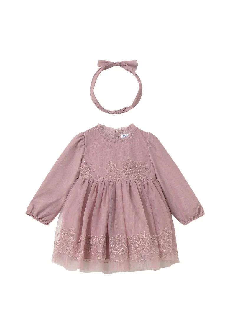 Rochie fete,  roz, 85% poliester, 10% acril, 5% fibra metalica,