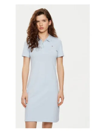Rochie casual Dama,  albastru, 96% bumbac organic, 4% elastan,