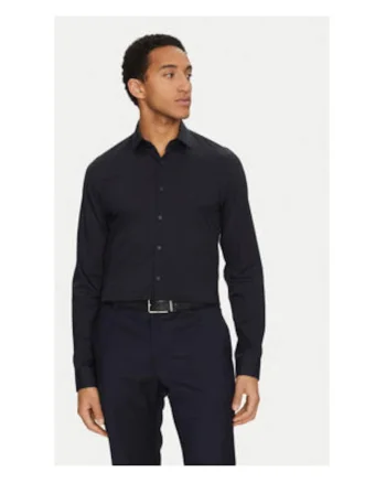 Camasa Barbati,  Bleumarin, 72% lyocell, 25% poliamida, 3% elastan,