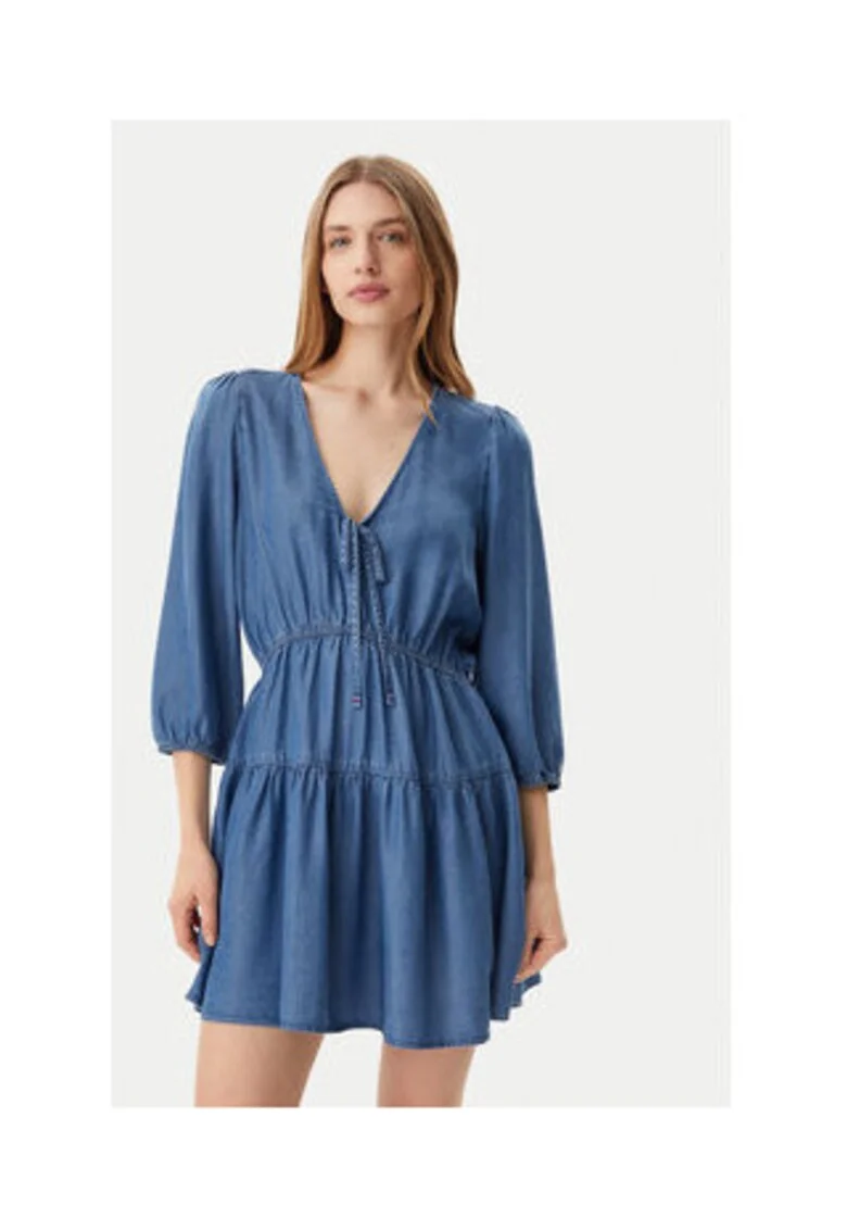 Rochie de zi Dama,  Albastru, 100% lyocell,