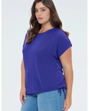 Tricou uni cu decolteu rotund