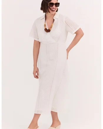 Rochie petrecuta din bumbac, Alb