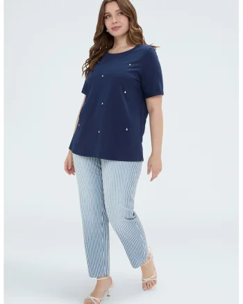 Tricou cu talismane ancora, Albastru ultramarin