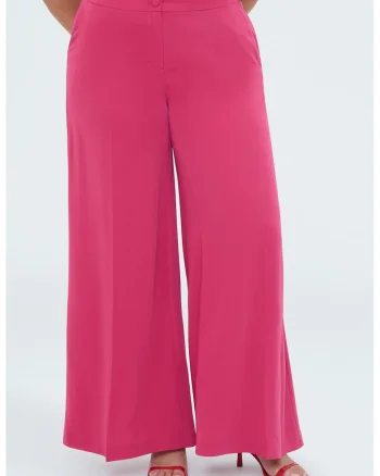 Pantaloni cu croiala ampla, Roz zmeuriu