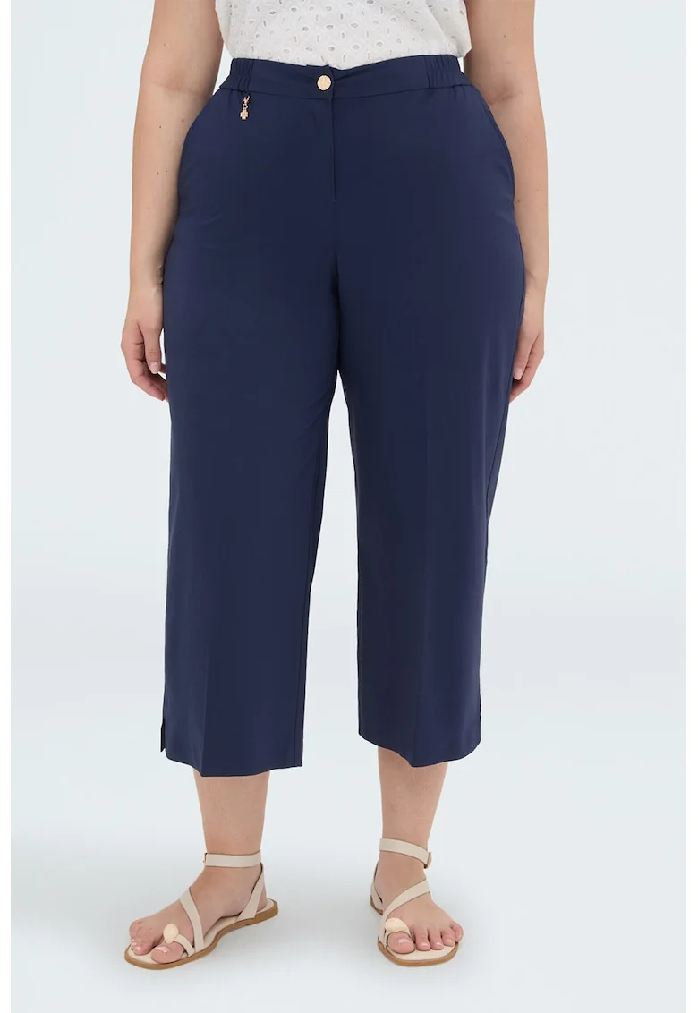 Pantaloni trei sferturi cu croiala dreapta, Albastru ultramarin