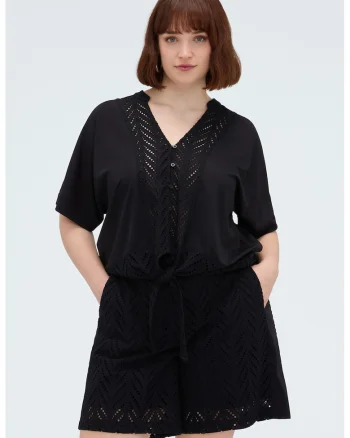 Bluza-tunica cu design nod, Negru stins