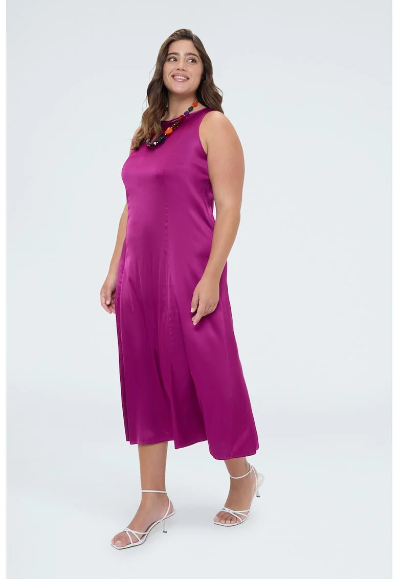 Rochie de satin fara maneci, Violet,