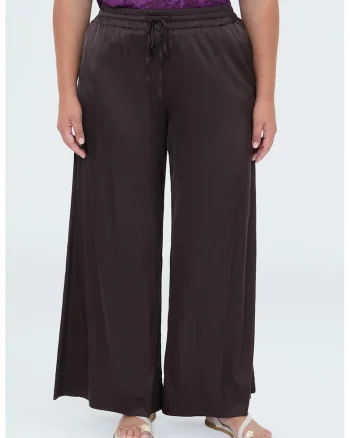 Pantaloni cu croiala ampla si cordon, Midnight Purple