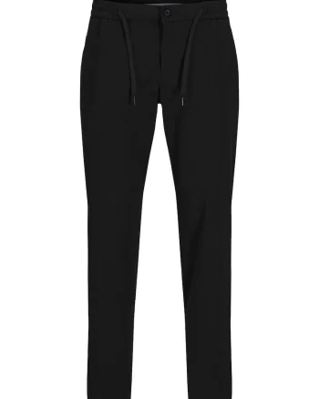 Pantaloni din stofa Barbati, Jack Jones, Negru, 72% bumbac, 23% poliester reciclat, 5% elastan,