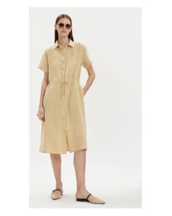 Rochie tip camasa Dama,  bej, 100% in,
