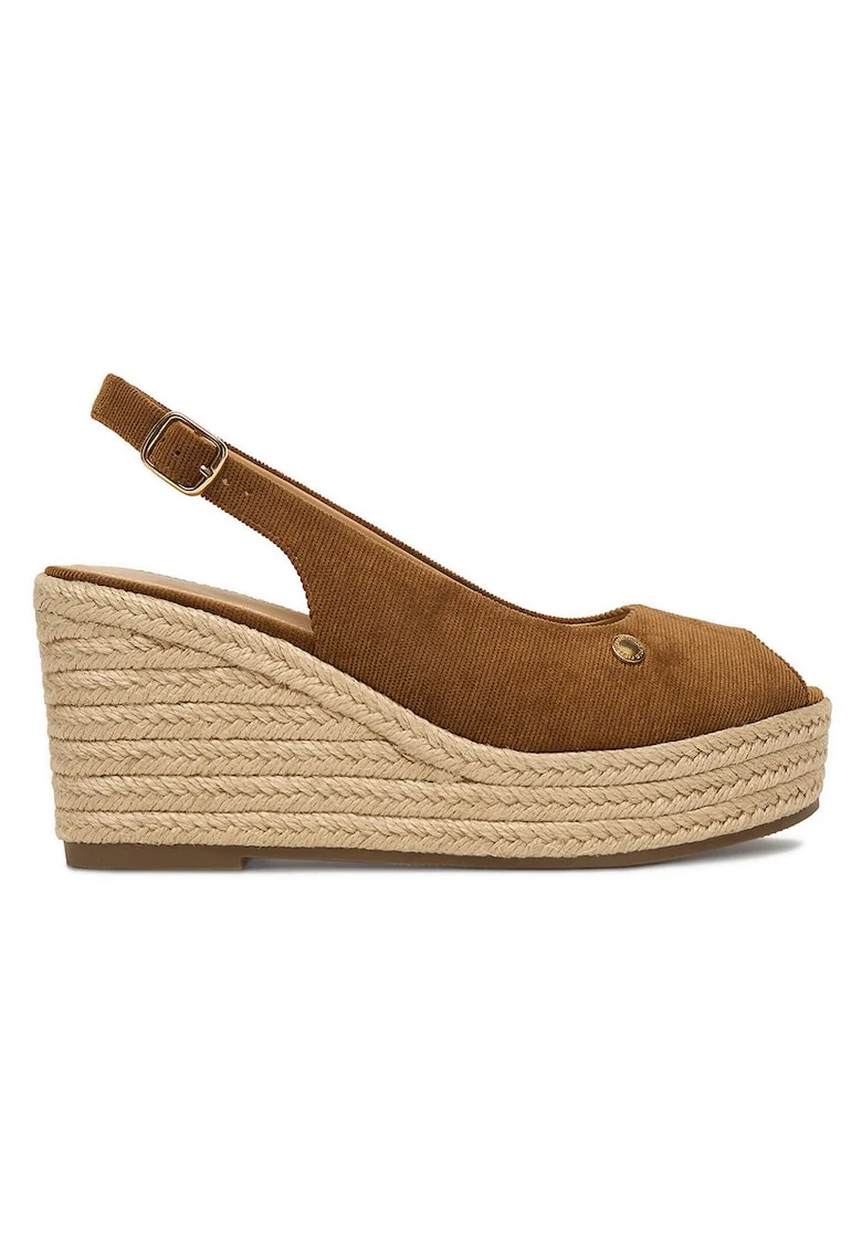 Espadrile dama,  espadrile, catarama, maro, textil,