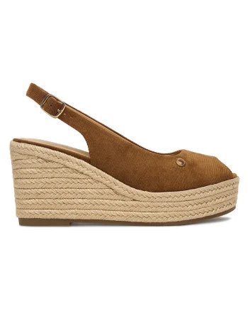 Espadrile dama,  espadrile, catarama, maro, textil,