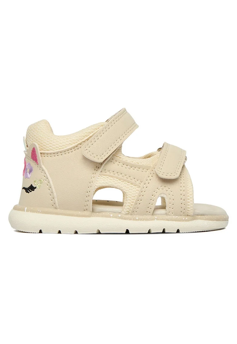 Sandale fete  bej, sintetic, sistem inchidere Velcro