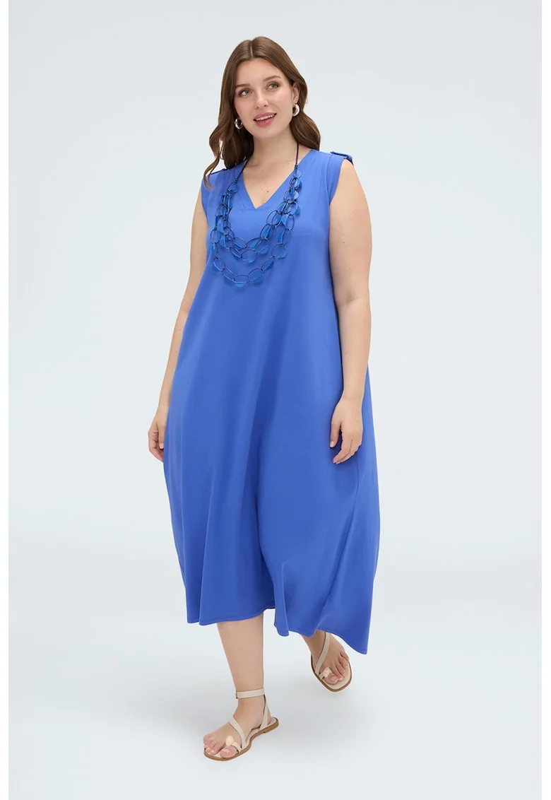 Rochie lejera din amestec de bumbac, Albastru royal