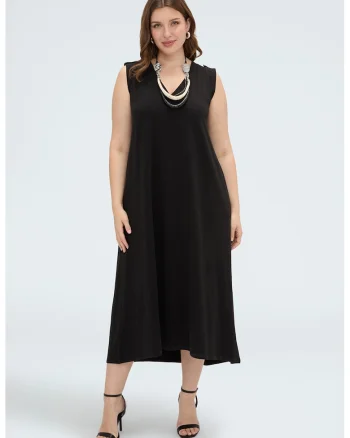 Rochie lejera din amestec de bumbac, Negru