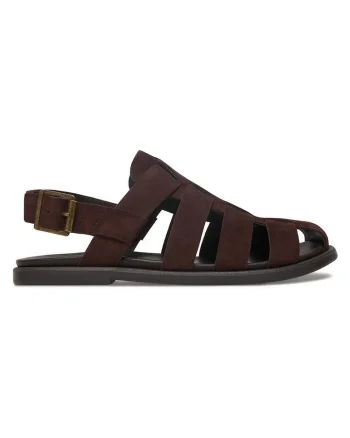 Sandale barbatesti,  piele naturala, catarama, maro,