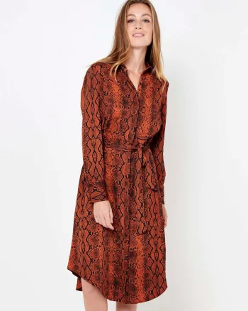Rochie-camasa cu imprimeu piele de sarpe,