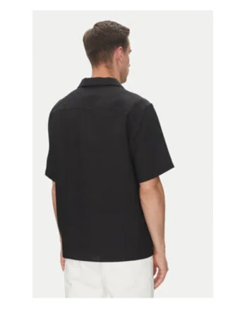 Camasa Barbati,  Negru, 60% in, 40% poliester,