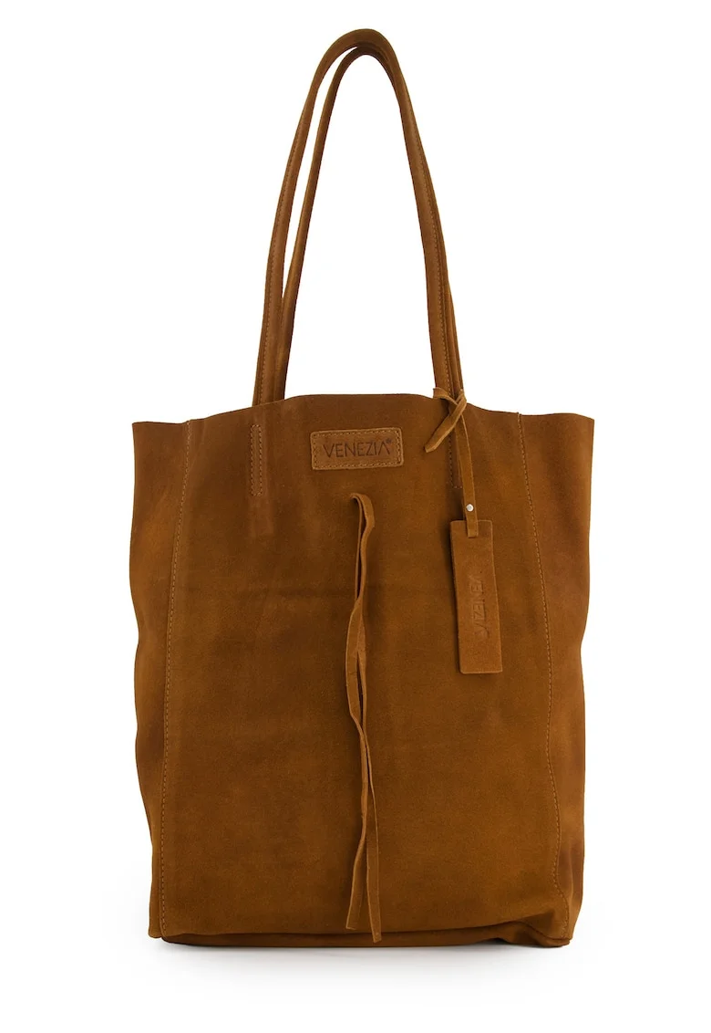 Geanta shopper din piele intoarsa