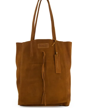 Geanta shopper din piele intoarsa