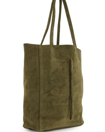Geanta shopper din piele intoarsa