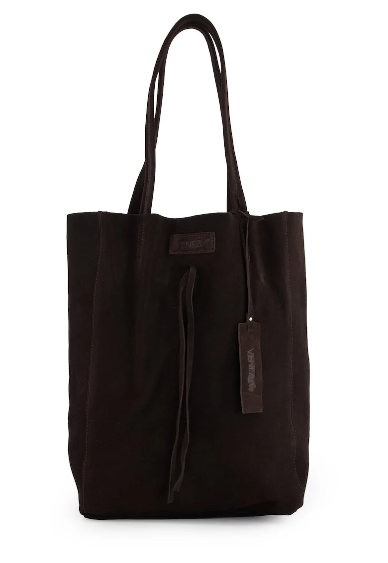 Geanta shopper din piele intoarsa