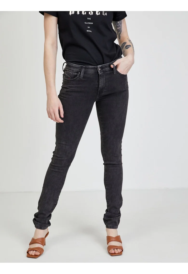 Blugi slim fit cu amestec de modal,