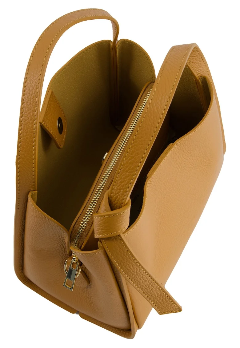 Geanta de mana  piele naturala maro 25x19x15cm curea reglabila
