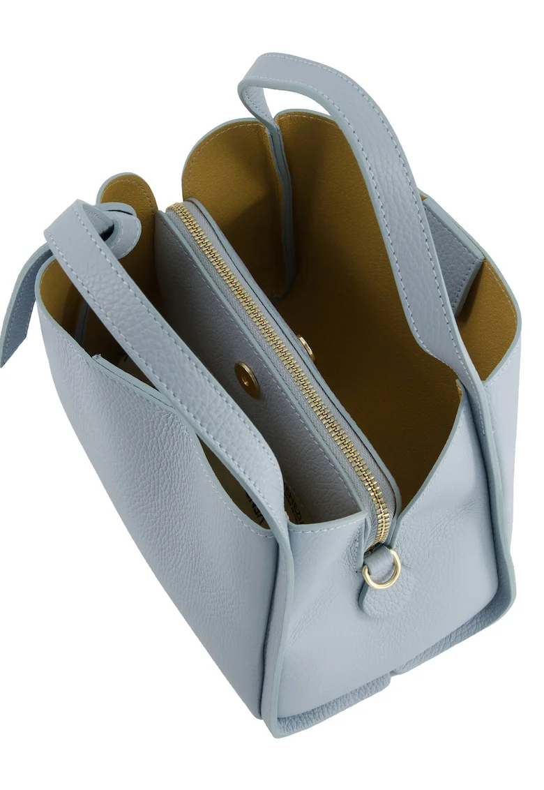 Geanta dama  piele naturala albastru 25x15x19cm curea reglabila detasabila