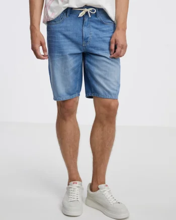 Pantaloni scurti din denim cu aspect decolorat,