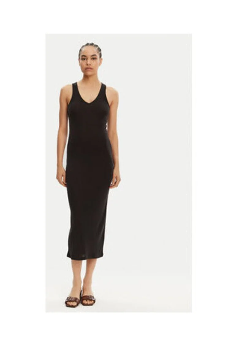 Rochie de zi Femei,  Negru, 100% lyocell