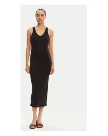 Rochie de zi Femei,  Negru, 100% lyocell