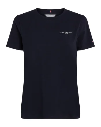 Tricou din amestec de bumbac organic cu decolteu la baza gatului, Negru