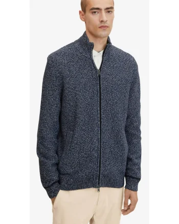 Cardigan cu fermoar si buzunare oblice,